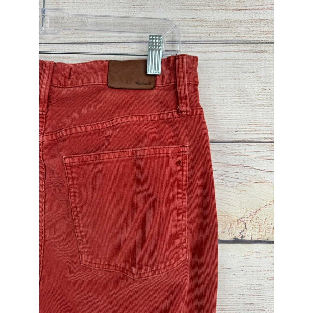 Madewell Cali Demi-Boot Pants Women 30 Red Corduroy High Rise Button Fly M0602 - Picture 10 of 10